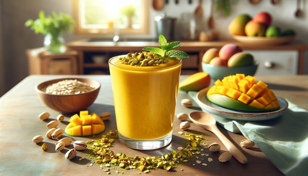 Licuado de mango pistache con Avena Quaker®️ Super Foods