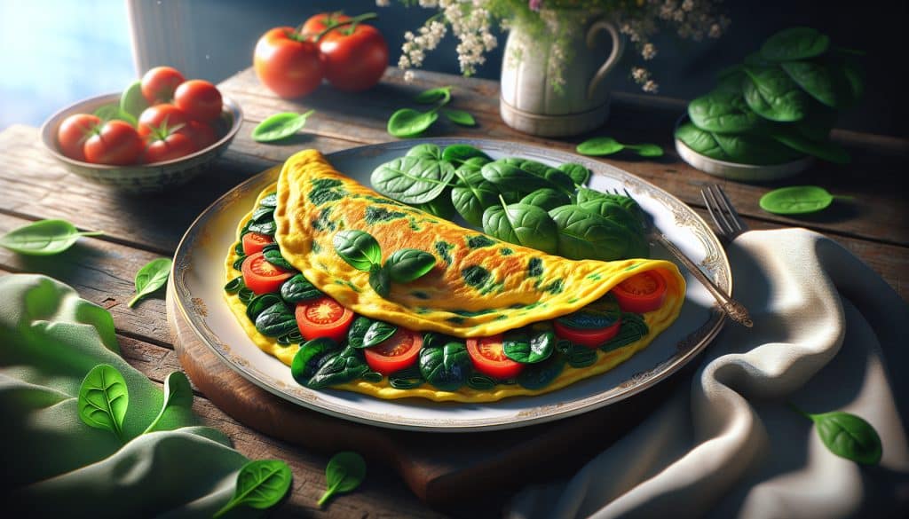 Omelette con espinaca y tomate: receta fácil y deliciosa