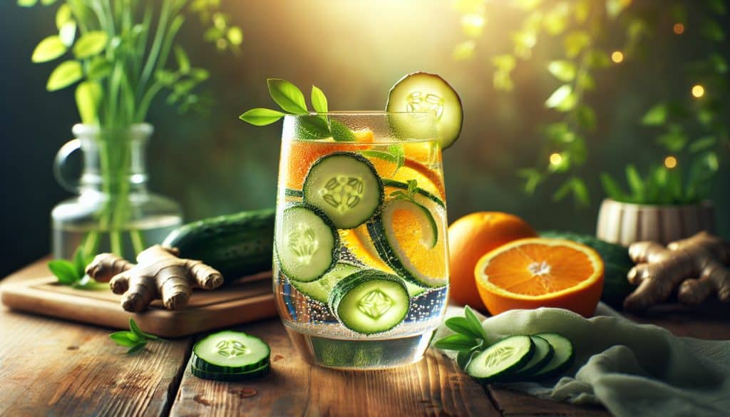 Agua infusionada de pepino, naranja y gengibre: beneficios y receta