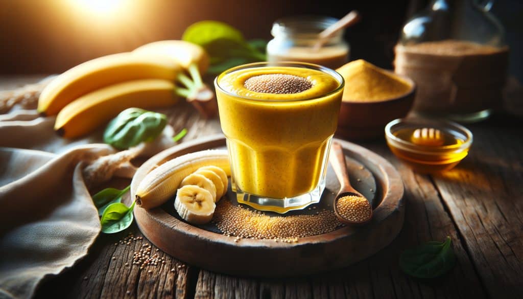 Licuado de amaranto con plátano para energía y salud