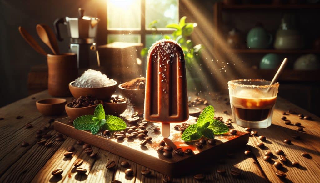 Paleta helada de café con sal
