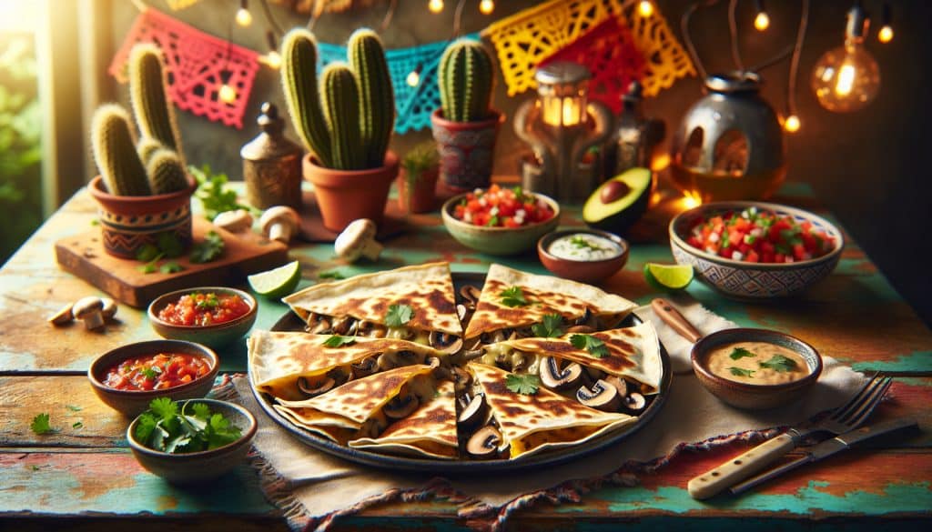 Quesadilla de champiñones fácil y deliciosa