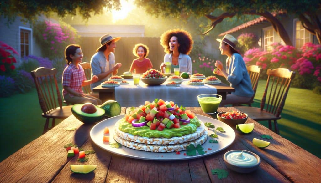 Rice Cake Quaker ® con aguacate y pico de gallo recetas