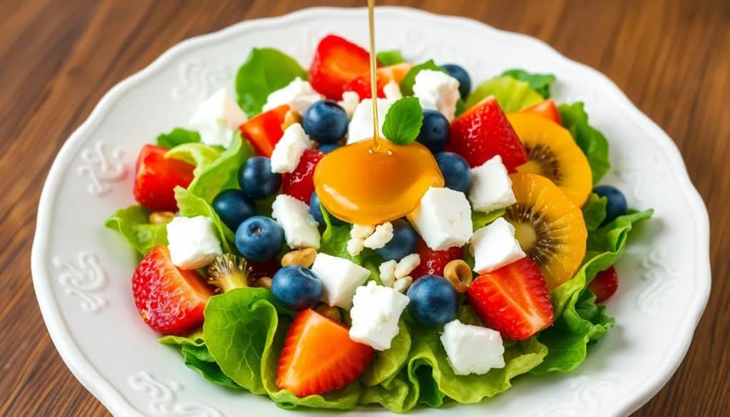 Ensalada de queso con frutas deliciosa