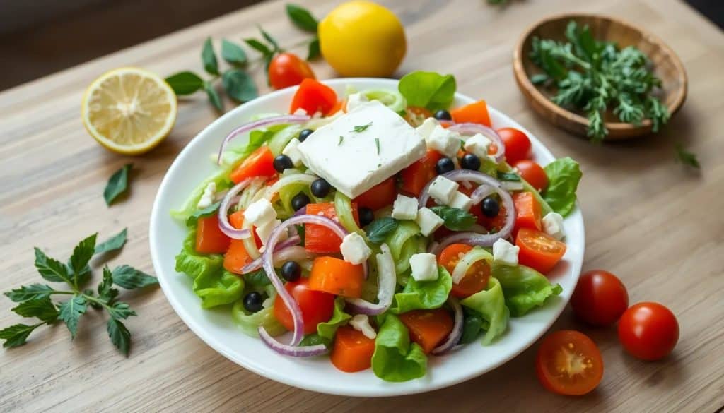 Ensalada griega deliciosa y fácil de preparar