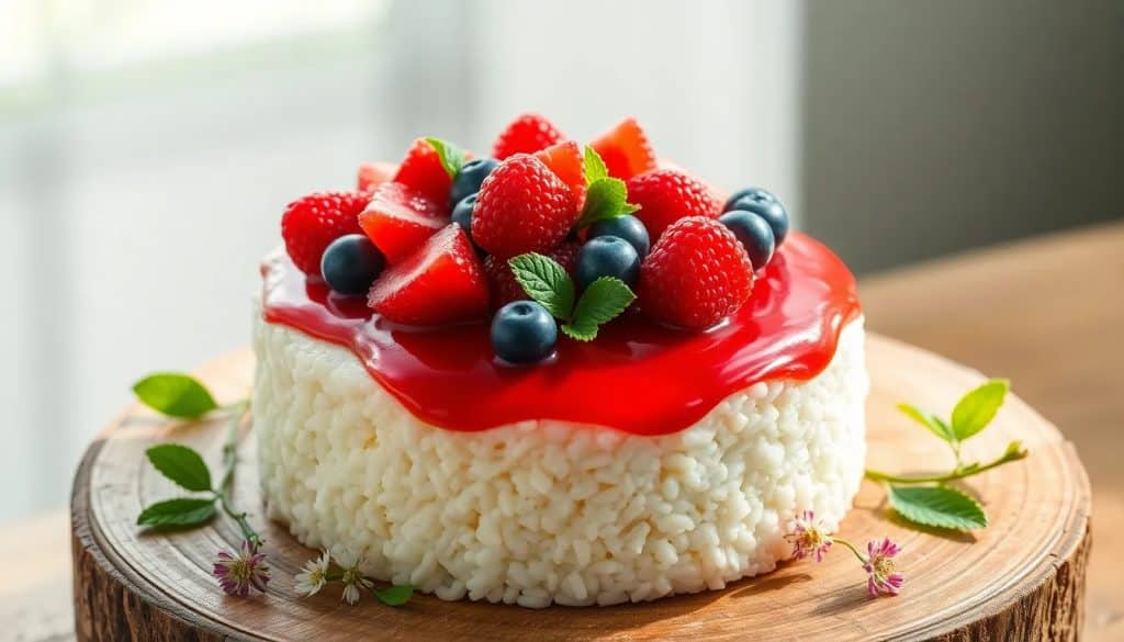 Rice cake con crema de almendras y frutos rojos